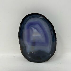 Blue and Black Agate Slice Art Decor